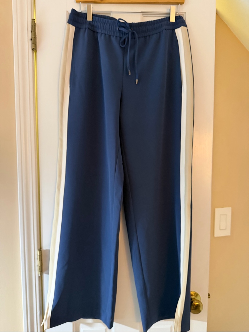 Nine West Navy Blue Track Pants with White/creme Side Stripes